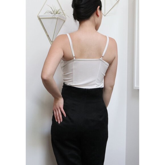 Vintage Y2K Asymmetric Black & White Babydoll Dress Rosette Cluster, XS Romantic - Picture 4 of 8